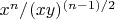 $x^n/(x y)^{(n-1)/2}$