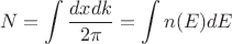 $$N=\int \frac{dxdk}{2\pi}=\int n(E)dE$$