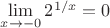 $\lim\limits_{x \to -0} 2^{1/x} = 0$ $\lim\limits_{x \to -0} 2^{1/x} = 0$