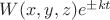 $W(x,y,z)e^{\pm kt}$