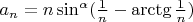 $a_n=n\sin^\alpha (\frac1n-\arctg \frac1n)$