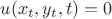 $u(x_t,y_t,t)=0 $