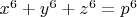 $x^6+y^6+z^6=p^6$