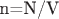 n=N/V