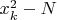 $x_k^2-N$