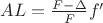 $AL=\tfrac{F-\Delta}{F} f'$ $AL=\tfrac{F-\Delta}{F} f'$