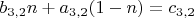 $b_{3,2}n+a_{3,2}(1-n)=c_{3,2}$