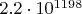 $2.2\cdot10^{1198}$