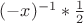 $(-x)^{-1} * \frac 1 2$