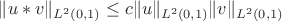 $\|u*v\|_{L^2(0,1)}\le c \|u\|_{L^2(0,1)}\|v\|_{L^2(0,1)}$