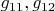 $g_{11}, g_{12}$