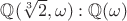 $\mathbb{Q}(\sqrt[3]2,\omega):\mathbb{Q}(\omega)$