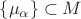 $\{\mu_\alpha\}\subset M$