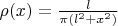 $\rho(x)= \frac{l}{\pi(l^2 + x^2)}$