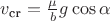 $v_{\text{cr}} =  \frac{\mu}{b} g \cos \alpha$