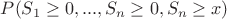$P(S_1\geq0,...,S_n\geq0,S_n\geq x)$