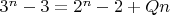 $3^n-3=2^n-2+Qn$
