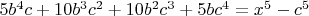$5b^4c+10b^3c^2+10b^2c^3+5bc^4=x^5-c^5$