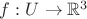 $f:U\to \mathbb R^3$