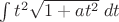 $\int t^2\sqrt{1+a t^2}\; dt$