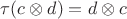 $\tau (c\otimes d)=d \otimes c$