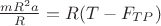 \[
\begin{array}{l}
 \frac{{mR^2 a}}{R} = R(T - F_{TP} ) \\ 
 
 \end{array}
\]