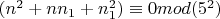 $(n^2+nn_1+n_1^2)\equiv 0 mod (5^2)$