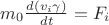 $ m_0 \frac{d (v_i \gamma)}{dt} = F_i $