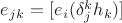 $e_j\otimesh_k=[e_i(\delta_j^kh_k)]$