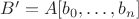 $B'=A[b_{0}, \ldots ,b_{n}]$