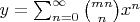 $y=\sum_{n=0}^{\infty}\binom{mn}{n}x^n$