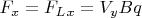 $F_x=F_L_x=V_yBq$