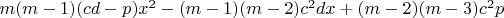 $m(m-1)(cd-p)x^2-(m-1)(m-2)c^2dx+(m-2)(m-3)c^2p$