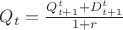 $Q_{t}=\frac{Q_{t+1}^{t}+D_{t+1}^{t}}{1+r}$