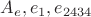 $A_e,e_1,e_{2434}$