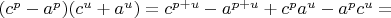 $(c^p-a^p)(c^u+a^u)=c^{p+u}-a^{p+u}+c^pa^u-a^pc^u=$