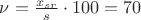 $\nu=\frac{x_{sr}}{s} \cdot 100=70$