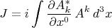 $$J=i \int \frac {\partial A^*_k} {\partial x^0} \, A^k\, d^3x $$