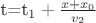 t=t_{1}+\frac{x+x_{0}}{v_{2}}