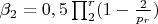 $\beta_2=0,5\prod_2^r(1-\frac 2{p_r})$
