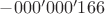 $-000'000'166$ $-000'000'166$
