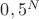 $0,5^N$