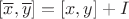 $[\overline x,\overline y]=[x,y]+I$