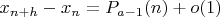 $x_{n+h}-x_n=P_{a-1}(n)+o(1)$
