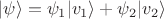 $| \psi \rangle = \psi_1 | v_1 \rangle + \psi_2 | v_2 \rangle $