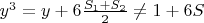 $y^3=y+6\frac{S_1+S_2}{2}\ne 1+6S$