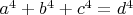 $a^4+b^4+c^4=d^4$