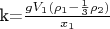 k=$\frac{gV_1(\rho_1-\frac{1}{3}\rho_2)}{x_1}