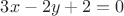 $\[3x - 2y + 2 = 0\]$