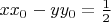 $x x_0 - y y_0 = \frac12$